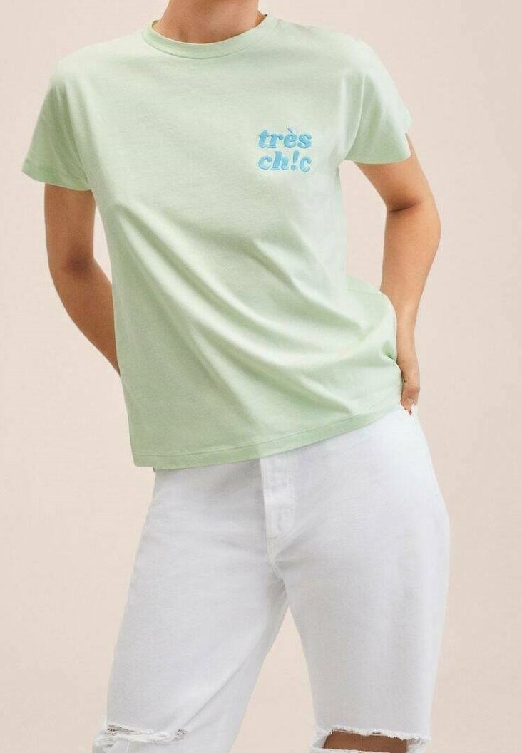 Mango Triko s potiskem - light green