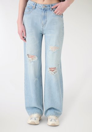 CON STRAPPI - Wide Leg - blu denim chiaro