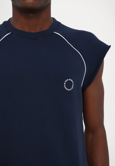 Ron Dorff SLEEVELESS PIPING - Mikina - deep ocean
