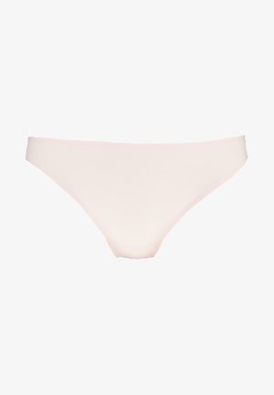 Heleda roosa bikiinialuspesu, mis on valmistatud siledast ja venivast kangast. Omab madalat taljet ja minimalistlikku lõiget, samuti sujuvaid servi.