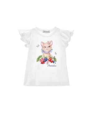 Monnalisa STAMPA E MANICH - T-Shirt print - bianco