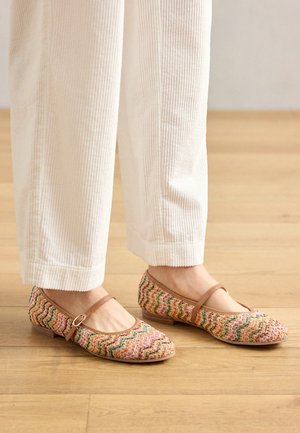 Ankle strap ballet pumps - multicolor