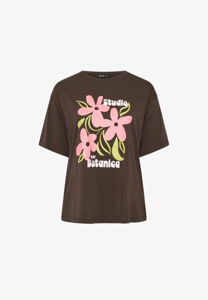 Yours Clothing, PLUS SIZE CASUAL TOPS - Camiseta estampada - brown