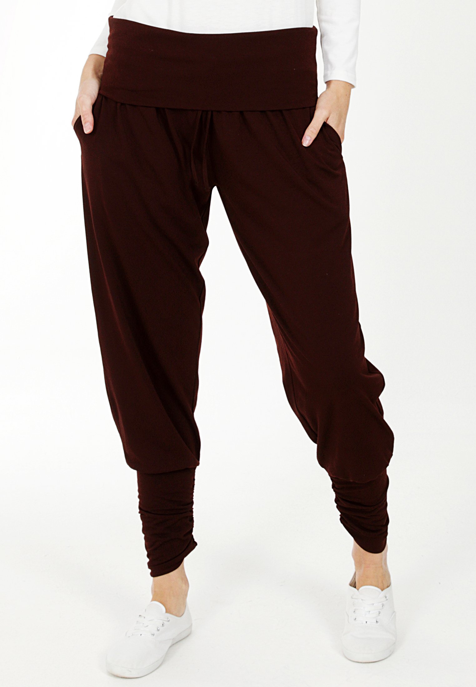 HotSquash ROLL TOP HAREM YOGA - Broek - chocolate/Donkerbruin - Zalando.nl