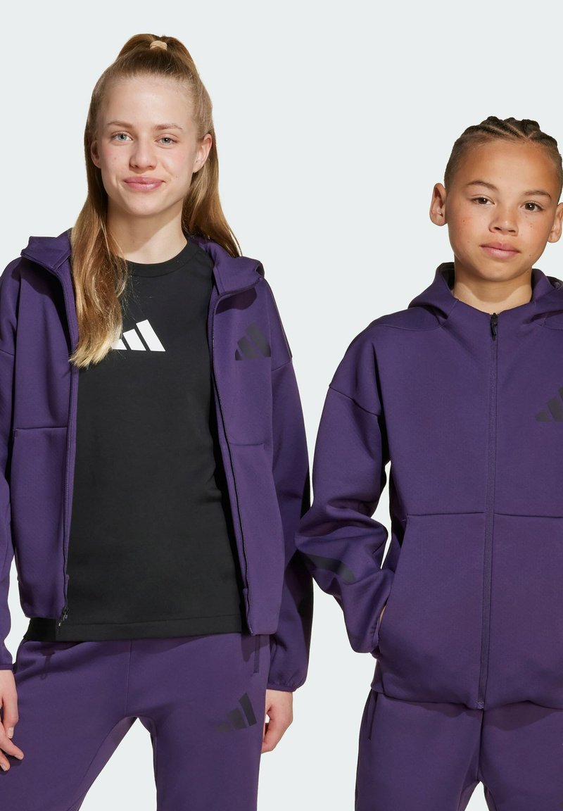 adidas Sportswear Majica s kapuljačom i patentnim zatvaračem - aurora plum/aurora black