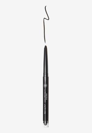 Eyeliner noir en crayon avec un design rétractable. Dispose d'une mine pointue et d'un capuchon transparent pour un rangement et une application faciles. Ligne fine tracée au-dessus.