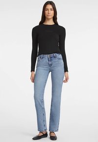 Guess Jeans VESTIBILITÀ SLIM A MANICA LUNGA RICAMATA - Top s dlouhým rukávem - nero
