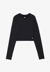 ESSENTIAL QUICK DRY CROPPED LONG SLEEVE TOP WITH THUMB HOLES - Pitkähihainen paita - black