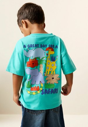 SHORT SLEEVE BACK PRINT - T-shirt imprimé - aqua blue animal