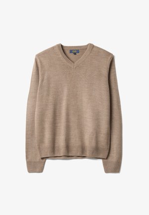 OVS, V-NECK JUMPER, REGULAR FIT - Maglione - light brown