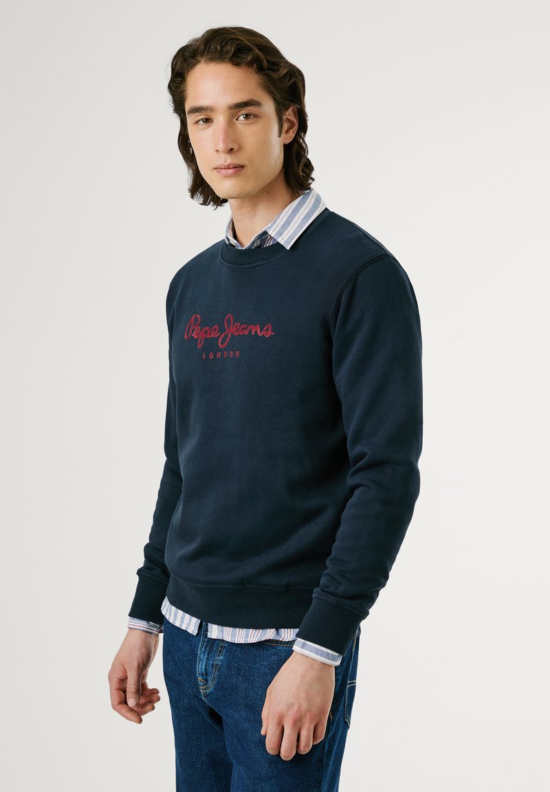 Pepe Jeans MACBETH PLAIN - Sweater met rits - dulwich blue/donkerblauw Pepe Jeans MACBETH PLAIN - Sweater met rits - dulwich blue/donkerblauw