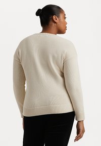 Lauren Ralph Lauren Woman INTARSIA KNIT CREST COTTON SWEATER - Džemperis - mascarpone cream multi