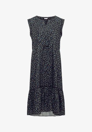 Cecil, MIDIKLEID MIT SPLIT NECK UND PRINT - Hverdagskjole - dried olive green