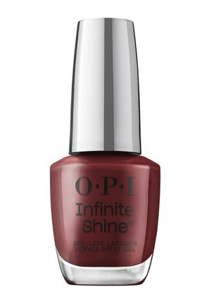 Bouteille de vernis à ongles effet gel OPI Infinite Shine en couleur mauve profond avec bouchon argenté.