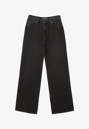Stradivarius, STRAIGHT-FIT JEANS WITH RHINESTONES - Jean droit - mottled light grey