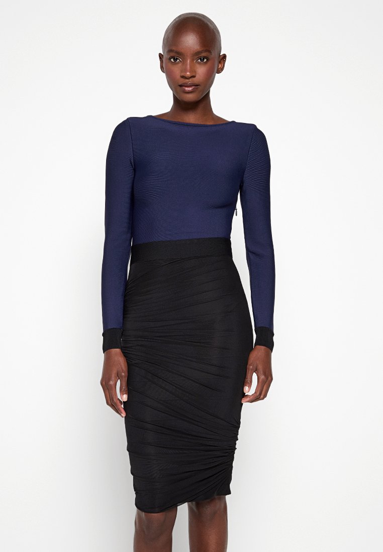 Hervé Léger Etui-jurk donkerblauw