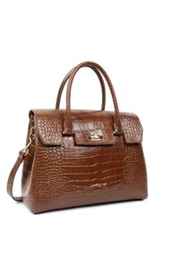 LANCASTER AVEC FERMOIR EXOTIC CROCO - Borsa a mano - chataigne