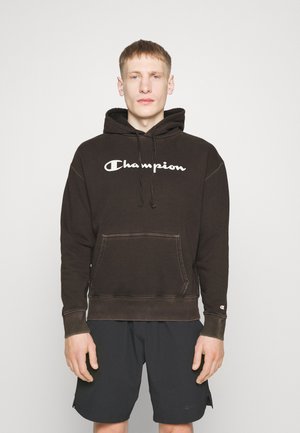 HOODED  - Hoodie - dark brown/black/dark purple
