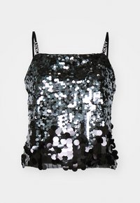 DKNY MULTI SCALE SEQUIN CAMI - Tops - black