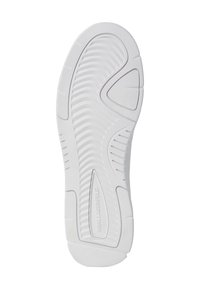 Balta gumijas zole ar teksturētām saķeres virsmām, noapaļotiem maliem un gludu centru. Malā izcelta zīmola nosaukums.
