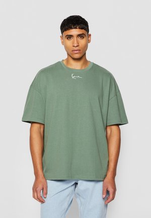 SMALL SIGNATURE HEAVY BOX - Print T-shirt - dusty green