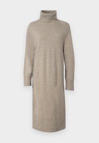 DETAIL ROLLNECK DRESS - Pletené šaty - warm grey