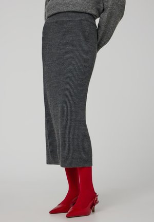 Gonna a tubino - grigio melange