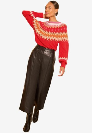 REGULAR FIT - PATTERN CREW NECK   - Svetrík - red lurex fairisle