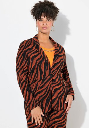 FORM ZEBRAMUSTER - Blazer - dark orange