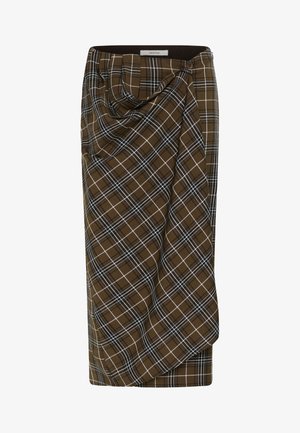 Gestuz, ALEYA SKIRT - Φούστα σε γραμμή Α - green olive check