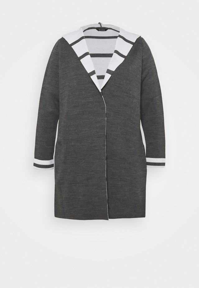 STRIPE HOODY COATIGAN - Cardigan - grey