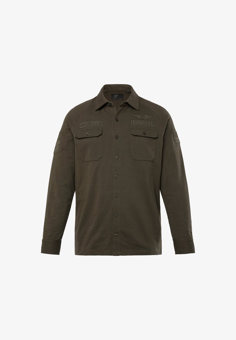 Camicia uomo JP 1880 taglie forti mezza manica misto lino collo alto Camicia uomo JP 1880 taglie forti mezza manica misto lino collo alto