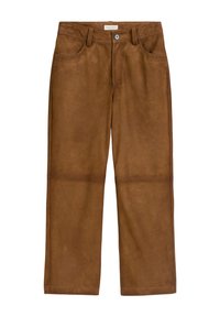 REGULAR CROPPED  - Leren broek - warm brown