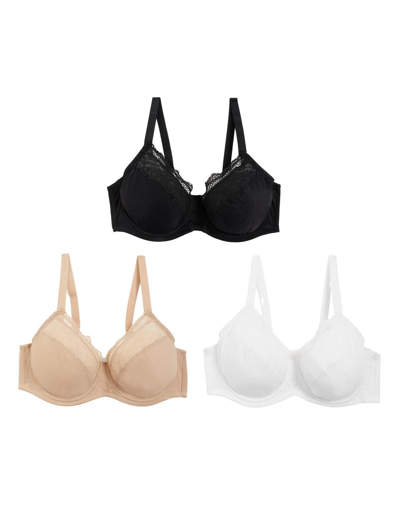 Marks & Spencer 3PK FC MINIMISER Underwired bra black mix/black