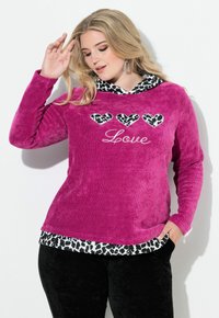 MIAMODA KAPUZEN, FLAUSCH, LEO-DETAILS - Felpa con cappuccio - dark hollyhock