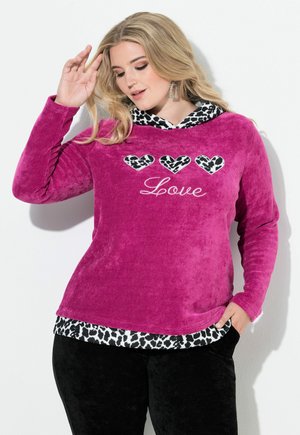 KAPUZEN, FLAUSCH, LEO-DETAILS - Felpa con cappuccio - dark hollyhock