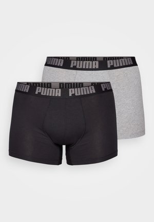 Puma EVERYDAY BASIC 2 PACK - Lange Boxershorts - grey melange/black