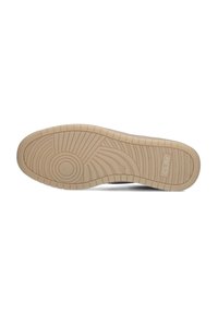 Light beige rubber shoe sole featuring a textured design with circular and linear patterns, branded with "CLAY."