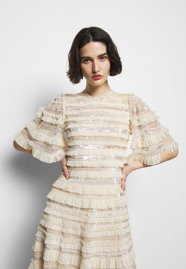 NANCY FRILL MINI DRESS - Cocktail dress / Party dress - champagne