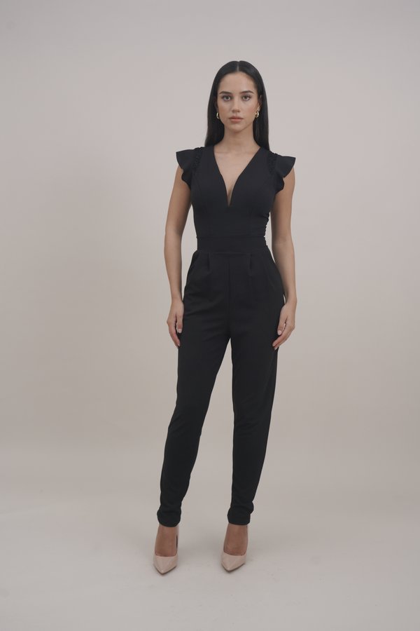 RUFFLE JUMPSUIT WITH BACK INSERT - Jumpsuit