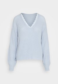 VILA Stickad tröja - light blue
