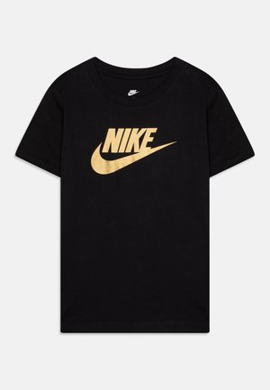 Nike Sportswear TEE FUTURA UNISEX - Marškinėliai su spaudiniu - black/metallic gold