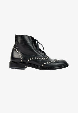 Saint Laurent, LEATHER LACE UP BOOTS BLACK - Bottines de cowboy / motard - black
