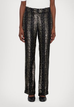 ELKA PANTS STRIPED - Housut - black