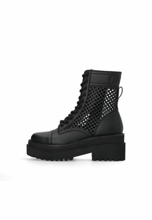 Kotníkové boty na platformě - black