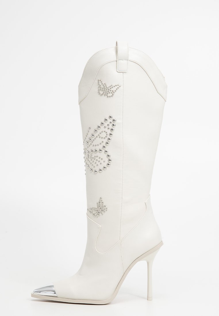 ALDO Cowboy-/Bikerlaarzen wit