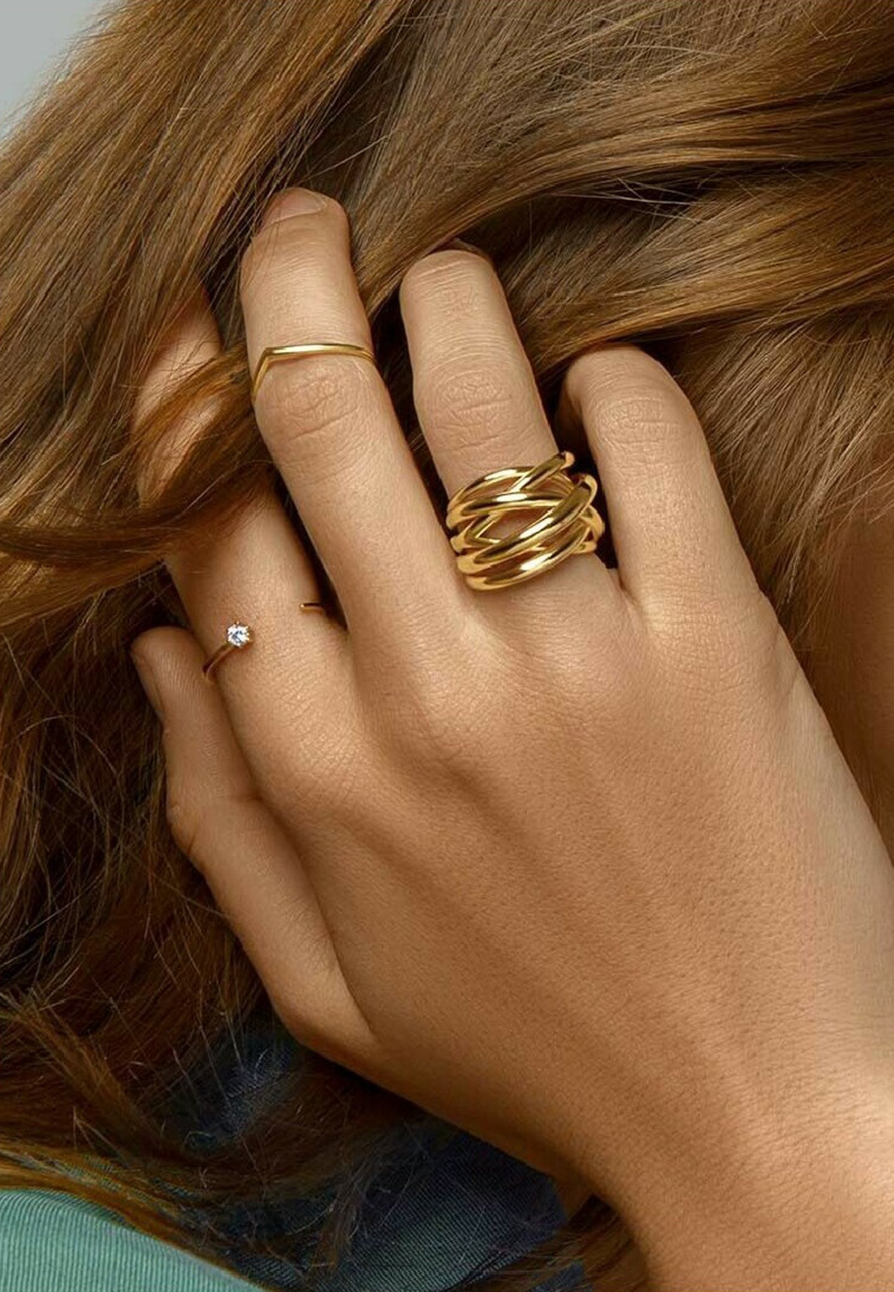 ANILLO TRIPLE CROSS - oro/dorado - Zalando.es