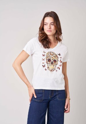 DEELUXE, DEELUXE ORIGINAL T-SHIRT BESKULL - T-shirt print - altweiß