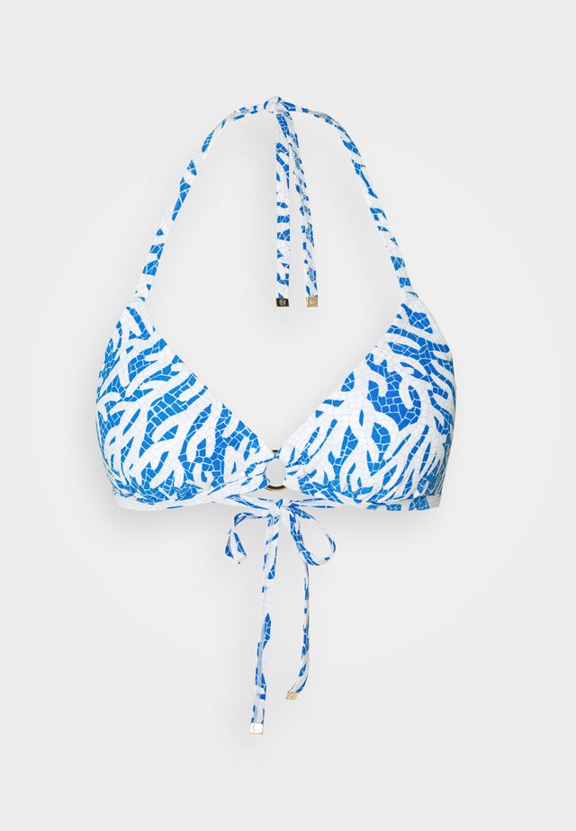 CORAL MOSAIC TRIANGLE - Bikini-Top - grecian blue