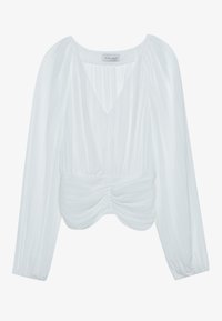 CROPPED PLISSE TUNIC - Blúzka - offwhite